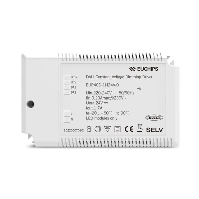 EUP40D-1H24V-0 40W 24V 1.7A Dual Mode (DALI/Touch DIM) LED Driver for Commercial & Residential Lighting Systems