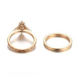 Au750 Diamond <strong>Wedding</strong> Ring Set Women <strong>Jewelry</strong> 18K Solid Gold Main Stone 1CT Marquise Cut Lab Grown Diamond <strong>Wedding</strong> Ring For Bride - Product Image 4