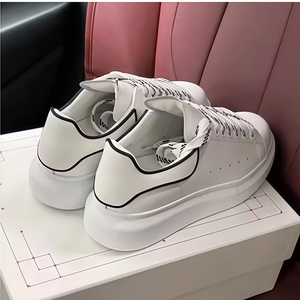 Baskets décontractées en cuir véritable blanc pour hommes, chaussures de créateur de haute qualité, baskets plateforme pour femmes, chaussures de sport pour hommes, chaussures de course - Product Image 1