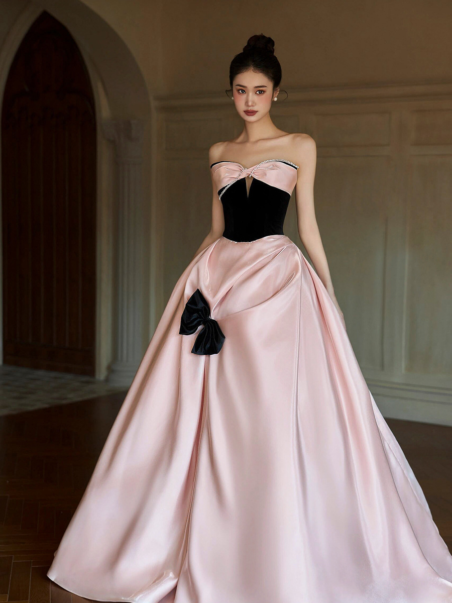 Shop Our New Pink Satin Bridal Engagement Dress Collection