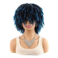 Perruque Dreadlock Courte Bouclée Effet Naturel, Faite à la Machine, en Fibre Haute Température, Sans Colle, pour Tresses au Crochet