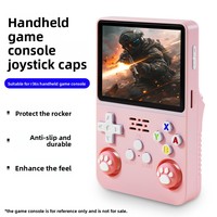 Manette de jeu portable R36S-01 avec capuchon de joystick en forme de patte de chat, capuchon de touche en silicone open source, nostalgique de l'enfance