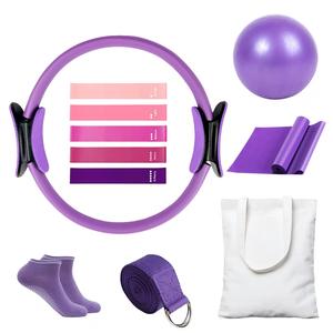 ชุดเริ่มต้นพิลาทิสแบบเป็นมิตรกับสิ่งแวดล้อมสำหรับการออกกำลังกายโยคะ พิมพ์โลโก้ตามสั่ง วงแหวนพิลาทิส ลูกบอลขนาดเล็ก ผ้ารัดกล้ามเนื้อสำหรับบริหารสะโพก - Product Image 2