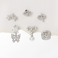 Boucles d'oreilles clous ZUOLA plaquées or, hypoallergéniques, avec motif spirale, étoile et papillon, imitation perle, pour usage quotidien
