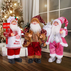 Customizable 12-Inch Santa Claus Doll <b>Standing</b> Christmas <b>Tree</b> Toy Figurine Window Decoration Cross-Border Craft Gift Supply - Product Image 3