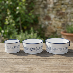 Ensemble de 3 pots en émail - Style fermier, durables, légers, pour la maison et le jardin - Product Image 2