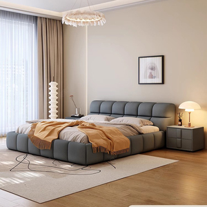 <span class=keywords><strong>Letto</strong></span> in Pelle Minimalista, Lusso Leggero, Moderno e Semplice, <span class=keywords><strong>Letto</strong></span> a Nuvola, per Camera da <span class=keywords><strong>Letto</strong></span> <span class=keywords><strong>Matrimoniale</strong></span>, Stile Crema, <span class=keywords><strong>Letto</strong></span> <span class=keywords><strong>Matrimoniale</strong></span> King Size - Product Image 6