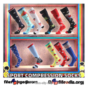 Calzini da <span class=keywords><strong>uomo</strong></span> elastici da Fitness a compressione sportiva da donna a tubo lungo da corsa per maratona all'aperto con fondo per la frutta autunno - Product Image 3