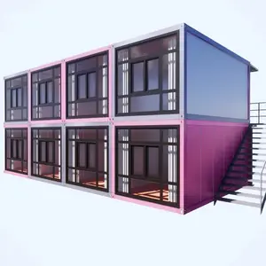 modulares wohnhaus vorgefertigt abnehmbar günstig flachpaket-containerhaus villa mit grundriss wohncontainerhaus