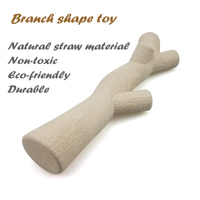 Bâton à mâcher pour chien en forme de branche de paille naturelle écologique avec texture de grain de bois, jouet de nettoyage dentaire non toxique, vente en gros d'usine
