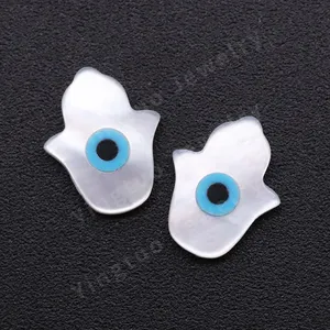 Wholesale Price Natural Mother Of Pearl Gems Penguin Evil Eyes Loose Gemstone MOP White Shell Stone