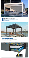 SINGO Outdoor Luxus Bioklimatische Pergola Motorisierte Markise Lamellendach Wasserdichter Balkon-Wintergarten aus Aluminiumlegierung