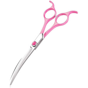 Tijeras para peluquería de mascotas, hoja curva de 6,5 pulgadas para cortar el pelo de perros, mango simétrico de acero inoxidable, herramienta de belleza profesional - Product Image 5
