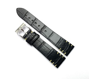 Dernier design tendance pour professionnel Bracelet de montre en cuir d'alligator véritable noir mat de 20mm Tannage végétal - Product Image 2