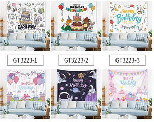 Tissu d'arrière-plan rectangulaire/anniversaire nouveau style ins photo net <span class=keywords><strong>tapisserie</strong></span> rouge dessin animé pour enfants décoration de chambre de bébé clown suspendu - Product Image 1