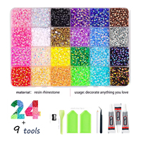 Strass en résine gelée de 3 mm à dos plat, assortiment de tailles pour DIY, chaussures, coques de téléphone et mugs à décorer