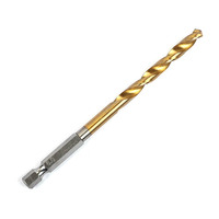 Foret hélicoïdal HSS haute vitesse FEIDA, plaqué titane, diamètre 1mm-5mm, tige hexagonale M2 en acier inoxydable pour matériaux durcis
