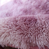 Tapis rond rose, tapis en peluche, tapis moelleux pour chambre à coucher, tapis circulaires shaggy