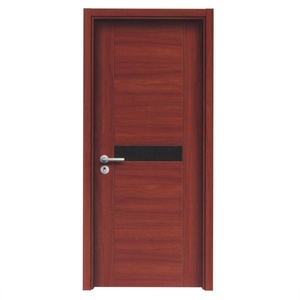 Fábrica china Simple moderno de madera con acabado de melamina puerta de acero de diseño de madera de entrada blindado doble puertas de materiales de construcción Mel - Product Image 5