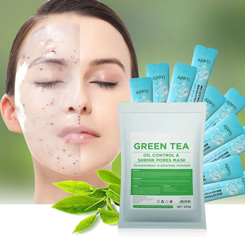 Hot Selling Skin Care 24k Gold Green Tea Rose 250g Powder Facial Mask Beauty