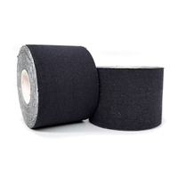 Shuangan Unisex Cotton Sports Tape Roll Tahan Air Pereda Nyeri Segera Hitam Lebar 5m Panjang Dapat Disesuaikan