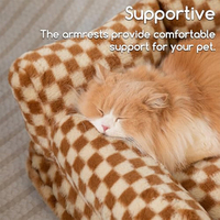 Canapé moelleux pour chien et chat, lit pour animaux de compagnie en peluche douce et chauffante avec housse lavable en machine et base antidérapante