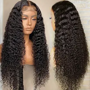 Wholesale 13x6 Deep Wave Brazilian Remy Deep Wave Lace Wig 10-28 Inch Curly Lace Front Human Hair Wigs For Black Women