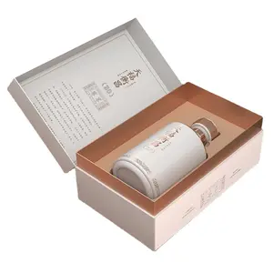 Custom paper cardboard box for tequila gin XO champagne spirit liquor whisky vodka book style magnetic gift box packaging