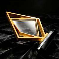 Trofeo de Diamante Personalizado de Aleación de Zinc Hueco, Chapado en Oro con Placa de Cristal Grabada con Láser para Premios Corporativos, Varios Tamaños