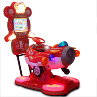 Manège pour enfants à bas prix, machine à bascule en forme d'avion 3D, fonctionnement à pièces, avec écran vidéo 3D