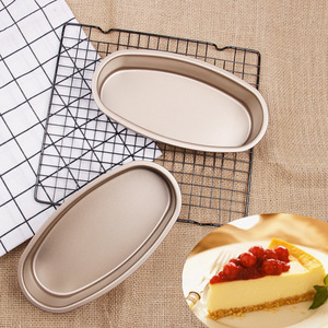 Molde ovalado antiadherente dorado de 9x5 pulgadas para pastel de queso, pan y bizcocho - Product Image 2