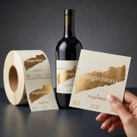 Étiquettes personnalisées de luxe pour bouteilles de champagne, de vin et de liqueurs, impression UV, papier texturé avec dorure à chaud