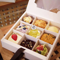 Boîte à pâtisserie personnalisée en gros à 9 compartiments avec fenêtre, pour gâteaux, muffins, snacks, desserts et cadeaux