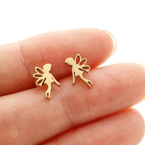 Mode été 2021 Aretes Offre Spéciale personnalisé ange elfe boucles d'oreilles pour filles enfants fleur fée <span class=keywords><strong>bijoux</strong></span> en acier inoxydable - Product Image 5