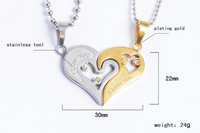 Collier tendance avec pendentif en forme de cœur pour les couples, pour les mariages, les fêtes, les anniversaires, la Saint-Valentin, bijoux