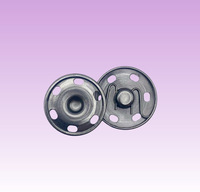 8.5MM 10MM 12.5MM 15MM 19MM 21MM 23MM Kancing Tekan Logam Berbentuk Lingkaran dengan Embos, Kancing Tersembunyi Logam Dua Bagian Warna Perak