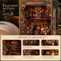 Kit de puzzle 3D en bois DIY, modèle de montage miniature de papillon vintage, insert décoratif pour étagère, cadeau pour adulte
