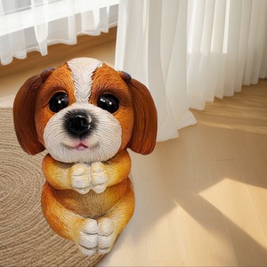 Figurines réalistes en résine d'animaux Décor de Noël de paysage de chiot fait à la main écologique pour balcon/cour/<span class=keywords><strong>jardin</strong></span>/ - Product Image 4