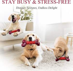 Giocattoli duri per cani per masticatori aggressivi di grande razza, sapore di manzo cane da masticare osso, <span class=keywords><strong>Nylon</strong></span> e gomma giocattolo da masticare per cani di taglia media - Product Image 5