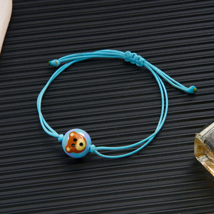 Abalorio de Animal chapado en oro de 18K personalizado, pulsera de hilo azul ajustable, regalo de Amistad de Anime de una pieza para boda - Product Image 2