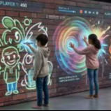 Système de projection numérique interactif AR commercial pour l'art mural, machine d'expérience de graffiti mural personnalisée pour les centres commerciaux et les événements éphémères