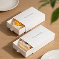 Boîte en carton pour gâteau mousse aux fruits, impression numérique, type tiroir, pour Tiramisu, biscuits, desserts, avec logo – Vente en gros