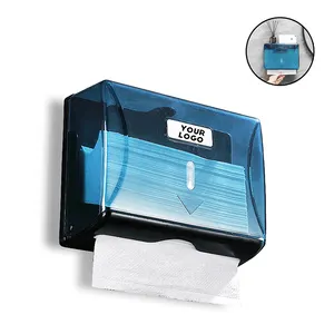 Kotak penyimpanan tisu hitam kustom sederhana untuk Toilet umum kamar kecil Hotel plastik dipasang di dinding kotak tisu