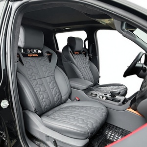 Paquete Interior de Lujo para MPV CARRIDE, Cama de Cuero Naranja de Longitud Completa, Asientos Traseros Mejorados, <span class=keywords><strong>Techo</strong></span> Estrellado con Luces Ambientales Azules, Asientos VIP - Product Image 1