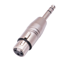 Adaptateur coupleur stéréo TRS XLR femelle vers 6,35 mm (1/4 po) mâle pour guitare électronique, batterie, boîte à son, haut-parleur, mixeur