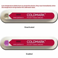 Stiker Perekat Kertas Berlapis Indikator Suhu Rendah ColdMark Sekali Pakai Label Peringatan Beku Tidak Dapat Dibalikkan Rantai Dingin Farmasi