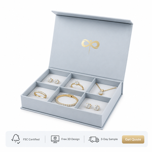 Digital Logo Printing Luxury Giveaway Boxes Personalized Handmade Design <b>Magnetic</b> Jewelry <b>Box</b> for Ring Bracelet - Product Image 2