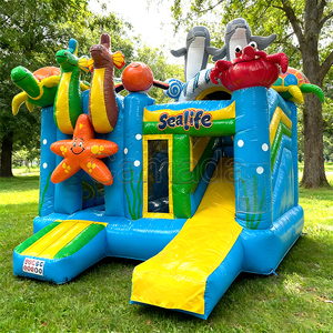 Château gonflable à thème marin en bâche PVC avec toboggan, château gonflable combiné avec toboggan, château gonflable Castillo Inflable Hupfburg - Product Image 5