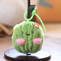 En gros, porte-clés et breloques de sac en peluche motif cactus de dessin animé, accessoires pour sacs à dos et machines à griffes
