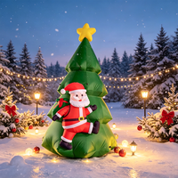 Décoration de Noël gonflable géante en forme d'arbre avec Père Noël grimpant, en tissu Oxford, éclairée par LED, résistante à l'eau et au soleil, pour l'extérieur